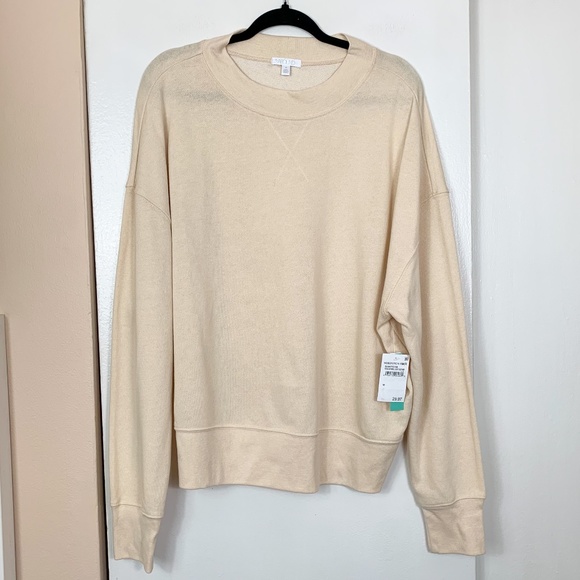 Abound Tops - Abound Cream Mock Neck Sweatshirt